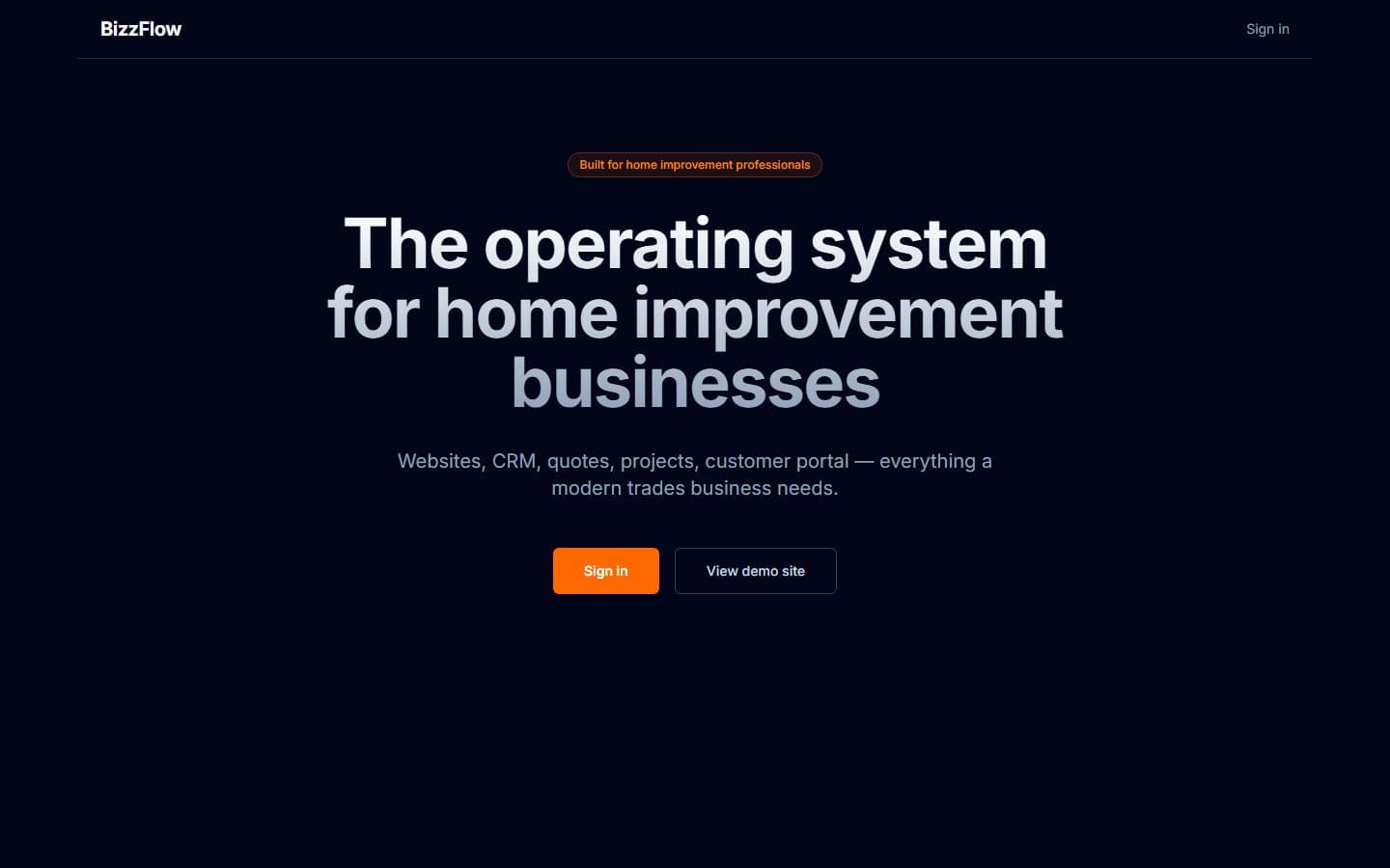 BizzFlow website