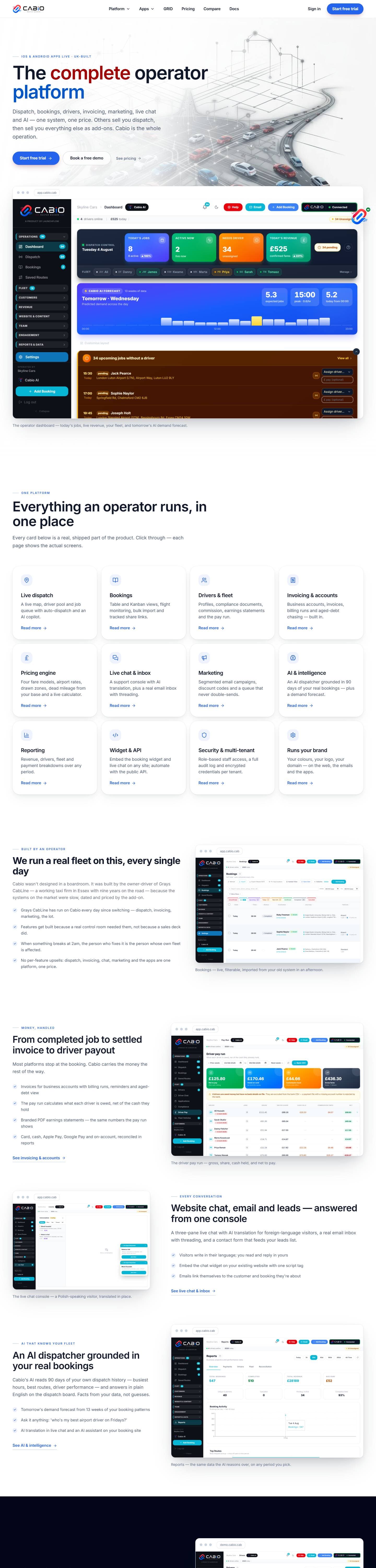 Cabio Master Booker: Embeddable booking widget
