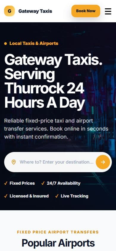 Gateway Taxis on a phone