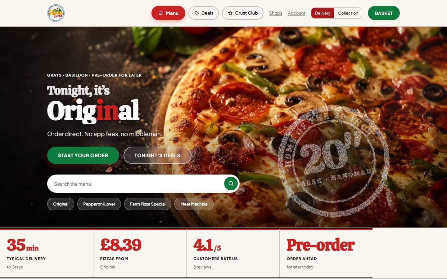 Takeaway ordering platform website