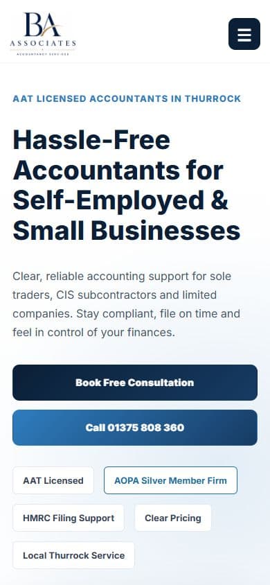 Thurrock Accountants on a phone
