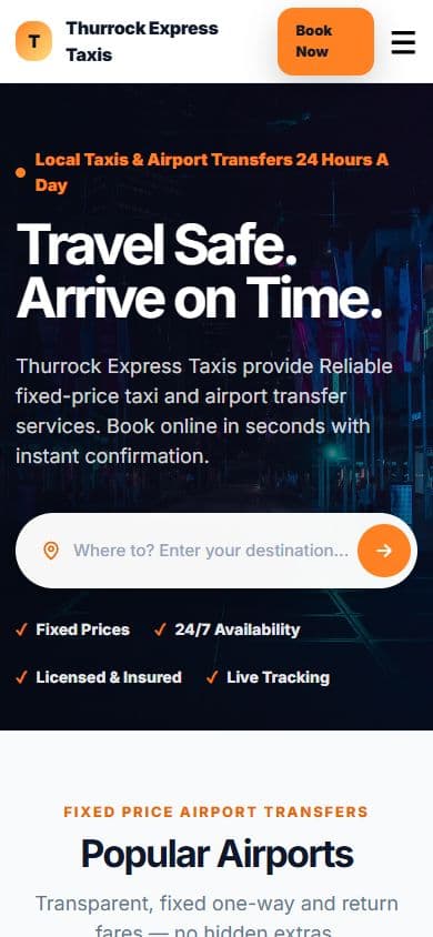 Thurrock Express Taxis on a phone