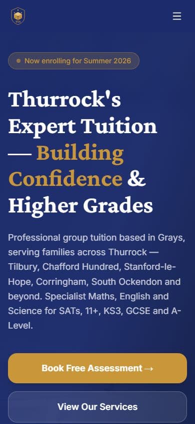 Thurrock Tuition Academy on a phone