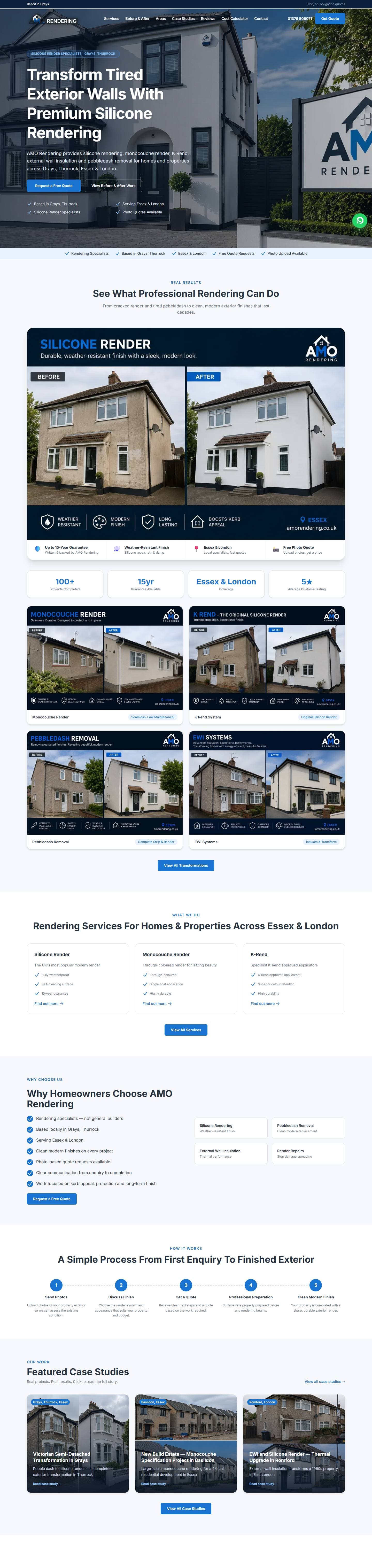 AMO Rendering website, full page