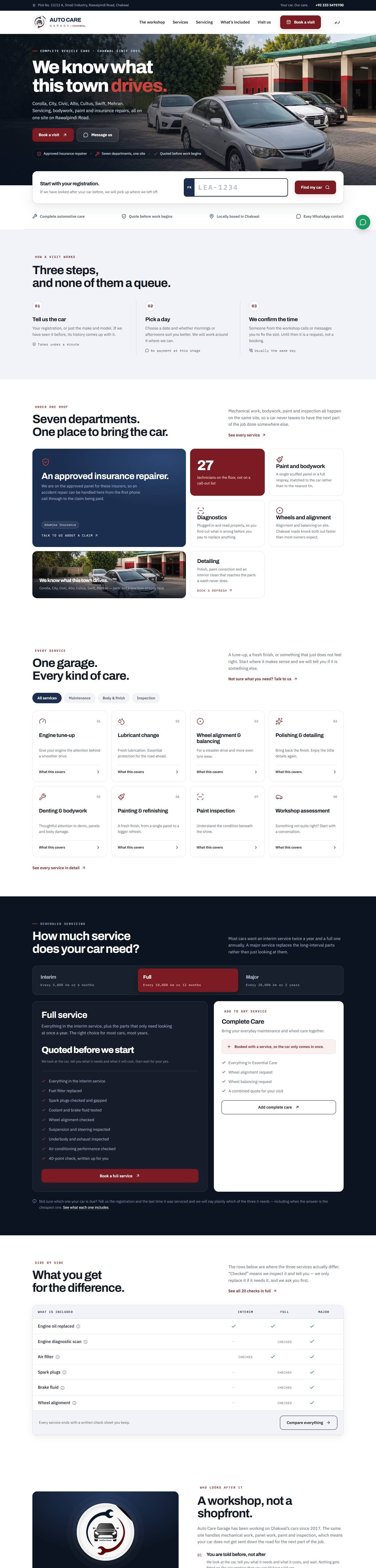 AutoCare: Three-step visit request