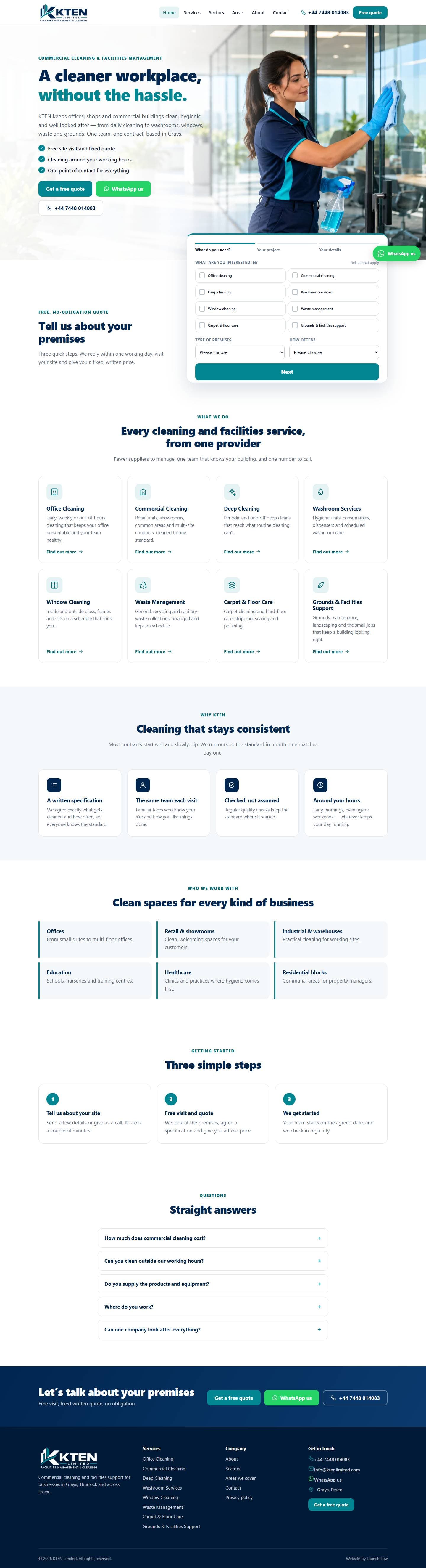 KTEN Limited website, full page