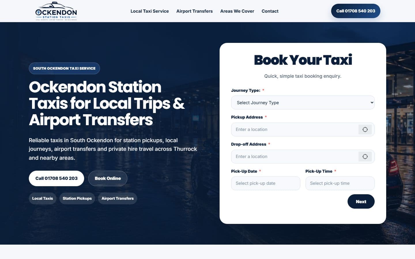 Ockendon Station Taxis on a desktop